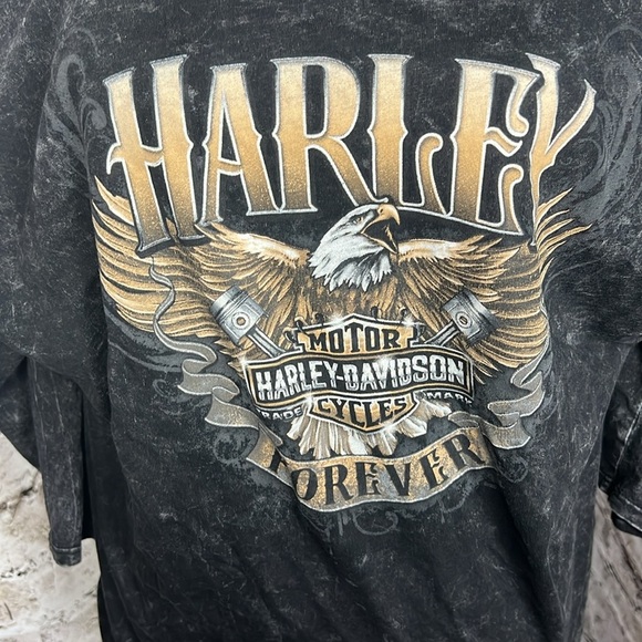 Harley-Davidson Women’s 2X | 3/4 Sleeve | RAF Mildenhall Military | Studded Top - Picture 13 of 14